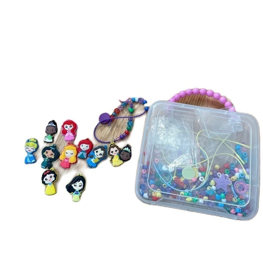 Disney Princess Necklace Making Kit Kids Bead with Princess Charms Belle